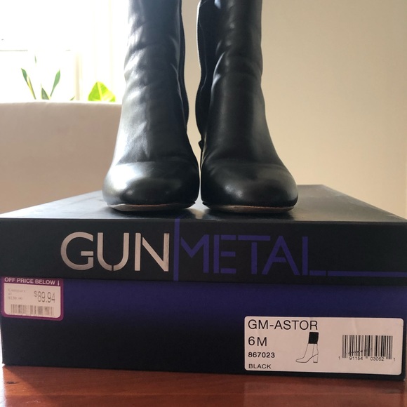 Gunmetal leather sock boots - Picture 6 of 7